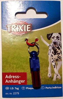 Подвеска Капсула Кулон Медальон - адресник для котов и собак Trixie, красно-синяя 2279 2054325335 фото