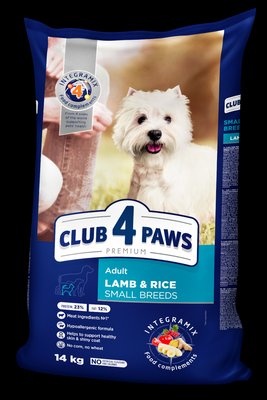 Сухой корм Ягнёнок и рис для собак малых пород 14 кг CLUB 4 PAWS Клуб 4 Лапы 1155100583 фото