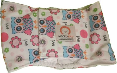 Підгузник багаторазовий для собак-кобелів розмір M Misoko&Co (сови) 631056 1943992856 фото