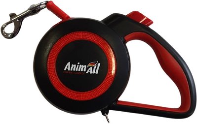 Поводок-рулетка AnimAll Reflector для собак вагою до 50 кг, 5 м, L червоно-чорний, MS7110-5M Енімал 1371932809 фото