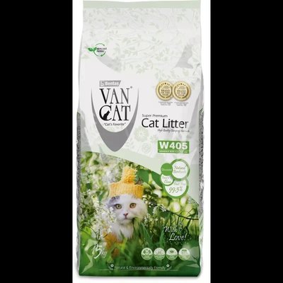 Бентонітовий наповнювач для котів Van Cat Великий 0.6-4 мм, що комкується Класик Натурал без запаху 15кг (223) 2028737615 фото