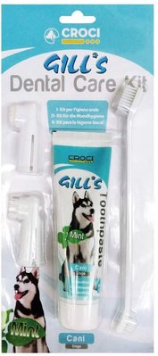 Зубна паста Croci Gills для собак з м'ятою + 3 щітки в наборі, 100 гр (153745) 1928675596 фото