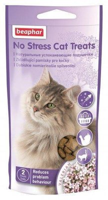 Лакомство для кошек антистресс мясные подушечки для снятия стресса Beaphar No Stress Cat Treats 35 г 132195 2028745142 фото