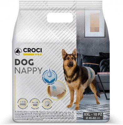 Подгузники для собак Croci XXL, вес 18-30 кг, обхват 40-62 см, 10 шт 1683635269 фото