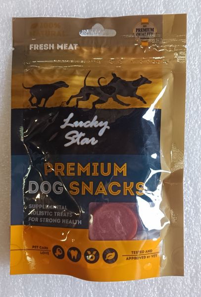 Лакомство для собак Медальоны из утиного мяса Premium Dog Snacks ТМ "Lucky Star", 85 г 2282060942 фото