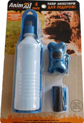 Набір для прогулянок (пляшка+поїлка+диспенсер+пакети) Анималл MG8602 синій 1362646354 фото