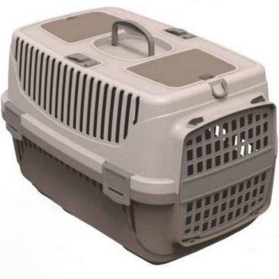 Переноска контейнер для котів та собак до 8 кг Irak Plastyk PT-110 (55×36.5×33 см) коричнево-бежева (168095) 2035349541 фото