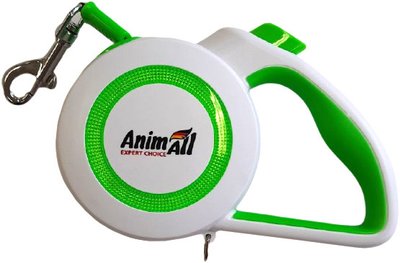 Поводок-рулетка AnimAll Reflector для собак вагою до 15 кг, 3 м, S біло-салатовий, MS7110-3M Енімал 1371925419 фото