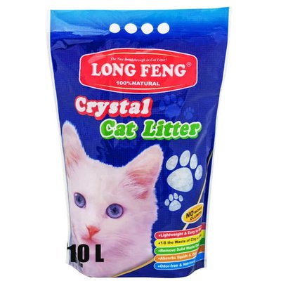 Силикагелевый наполнитель для котов 10 л / 4.2 кг Long Feng Crystal Cat Litter Кристал силикагелевый 1179611516 фото