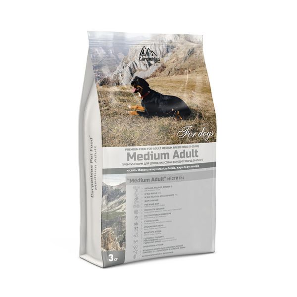Сухий корм Carpathian Pet Food Adult Medium для собак середніх порід, на вагу 1 кг 1968006248 фото
