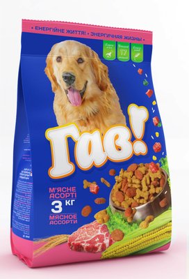 Сухий корм для дорослих собак з М'ясним асорті 3 кг Гав 1159301364 фото