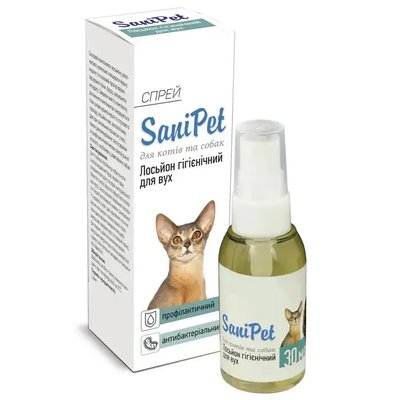 Лосьйон Природа Sani Pet для догляду за вухами котів та собак, спрей 30 мл (PR020059) 2043966423 фото