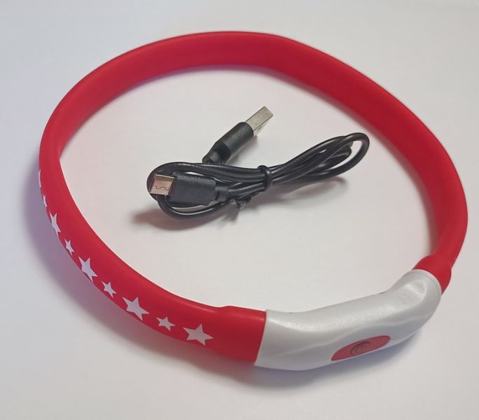 LED-нашийник AnimAll для собак (з підзарядкою USB) 0167 LED-S 40см червоний 1665528401 фото