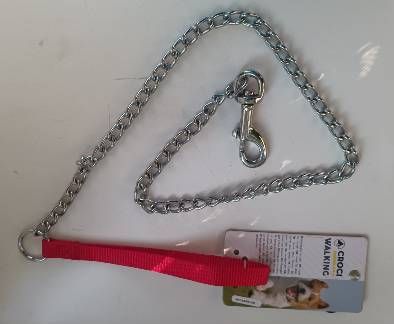 Повідець-металевий ланцюг для собак Croci 1 м х 3 мм, нейлон червоний, 025271 1975277507 фото