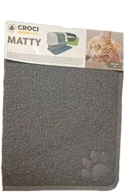 Килимок під туалет для котів Croci Matty 60х40, сірий 169418 1905879724 фото