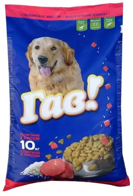 Сухой корм для взрослых собак Телятина с Рисом 10 кг Гав 1626823222 фото