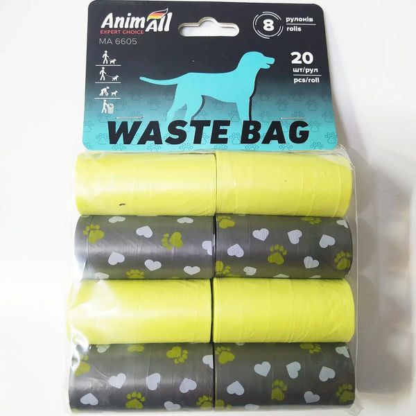 Змінні пакети для прибирання за собакою Animall упаковка (8 рулонів по 20 пакетів) MA 6605 1371947509 фото