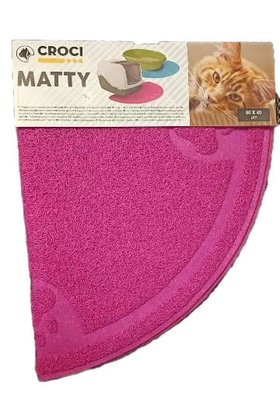 Килимок під туалет для котів Croci Matty 60х40, рожевий півколо 169395 1905880661 фото