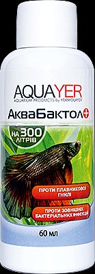 Лікування хвороб риб АкваБактол проти бактеріальних інфекцій та захворювань AQUAYER, 60мл, 1770568309 фото