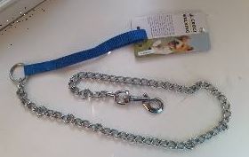 Повідець-металевий ланцюг для собак Croci 1 м х 3 мм, нейлон синій, 025301 1975317459 фото