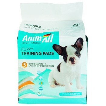 Пелюшки AnimAll Puppy Training Pads для собак та цуценят, 60 х 60 см, 20 штук 1366591079 фото