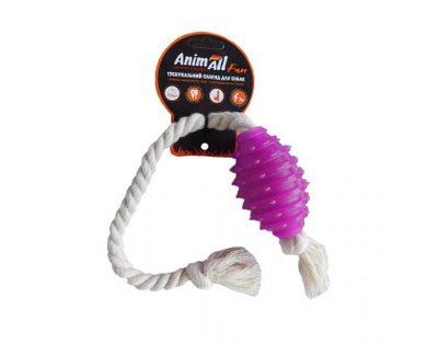 Іграшка AnimAll Fun граната з канатом, фіолетовий, 8 см 1380268416 фото