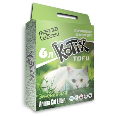 Соевый наполнитель KOTIX TOFU Green Tea 6 л/2,6 кг Котикс Зелёный чай 1629994442 фото