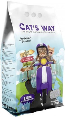Бентонитовый наполнитель для котов CAT'S WAY Лаванда + фиолетовые гранулы, 5л 1638655178 фото