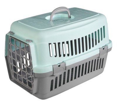 Перенесення для кішок та собак до 15 кг з пластиковими дверима Animall CNR-134 (58х42х42 см) сіро-м'ятний 2096290829 фото
