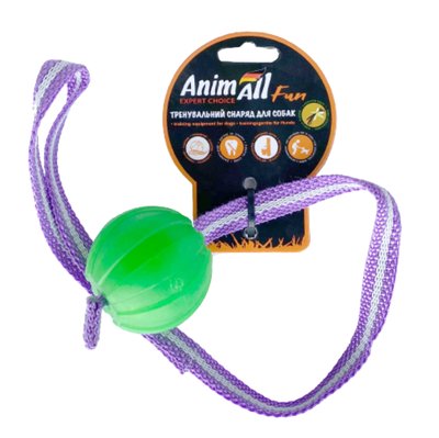 Іграшка AnimAll Fun м'яч-тренінг з шлейкой, зелений, 6 см 1389649047 фото