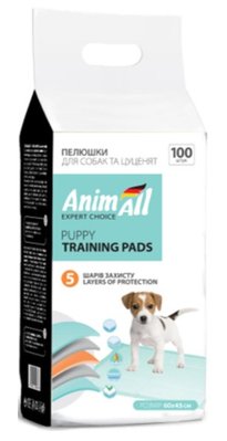 Пелюшки AnimAll Puppy Training Pads для собак та цуценят, 60 х 45 см, 100 штук 1575958956 фото