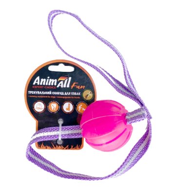 Іграшка AnimAll Fun м'яч-тренінг з шлейкой, кораловий, 6 см 1389649759 фото