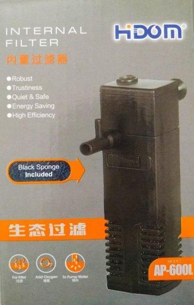 Фільтр акваріумний внутрішній занурювальний Hidom AP-600L 4W 60л (410404) 1905945774 фото