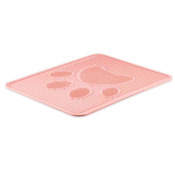 Килимок пластиковий під туалет для котів Agility 51.5x42.5, рожевий 661281 1959123967 фото