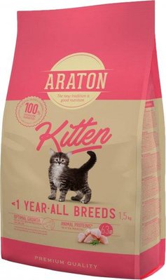 Полноценный сухой корм для котят ARATON kitten 1,5 кг (ART45644) 1739716568 фото