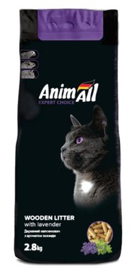 Древесный наполнитель с ароматом лаванды Animall для котов 2.8 кг Энимал 1183549081 фото