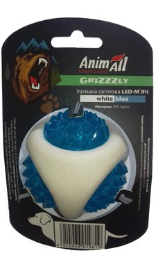 Іграшка AnimAll GrizZzly світлова LED-м'яч 9819 d-7,7 см біло-синій 1390655401 фото