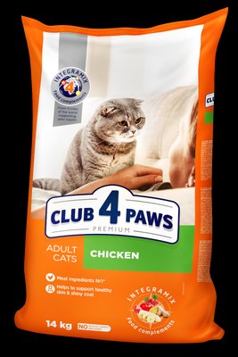 Сухой корм с Курицей для взрослых кошек 14 кг CLUB 4 PAWS Клуб 4 Лапы 1155283929 фото