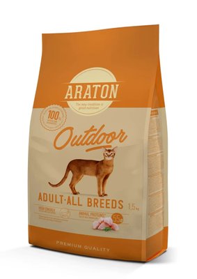 Полноценный сухой корм для котов ARATON Adult Cat Outdoor 1,5 кг (ART45964) 1739719083 фото