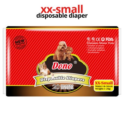 Підгузки одноразові для собак-сук Dono (FEMALE), XXS вага 1-2 кг, обхват 18-30 см, PD-02, 20 шт 1988873965 фото