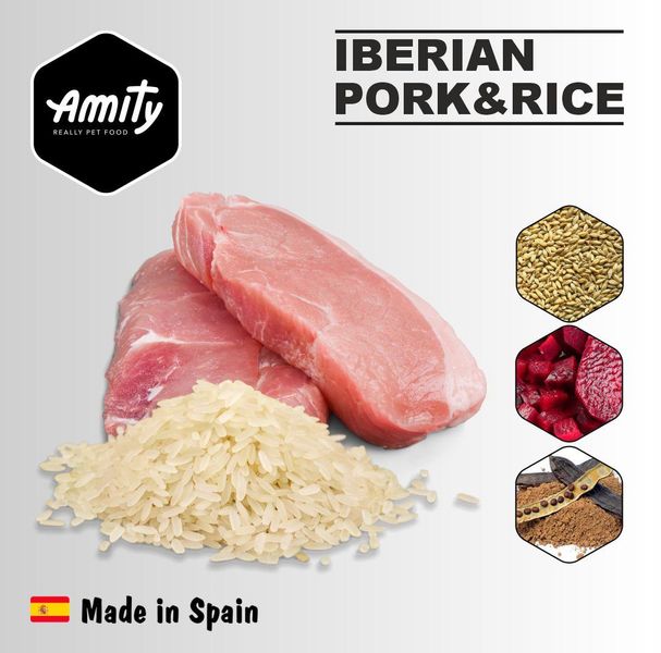 Сухой корм для собак всех пород Amity PREMIUM IBERIAN PORK & RICE с иберийской свининой и рисом, 3 кг (*) 2353507409 фото