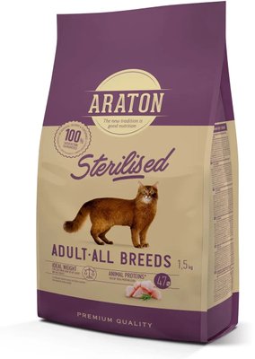 Повноцінний сухий корм для стерилізованих котів ARATON Cat Adult Sterilised 1,5 кг (ART45640) 1739738459 фото