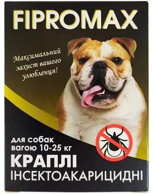 FIPROMAX інсектоакарицидні краплі для середніх порід собак вагою 10-25 кг, 2 піп/уп.(150035) 1684176723 фото
