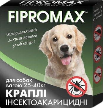 FIPROMAX інсектоакарицидні краплі для середніх порід собак вагою 25-40 кг, 2 піпетки/уп.(150042) 1684193480 фото