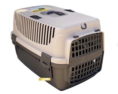 Переноска контейнер для кошек и собак до 8 кг Irak Plastyk PT-105 (55×36.5×33 см) коричнево-бежевая (168092) 2145473707 фото
