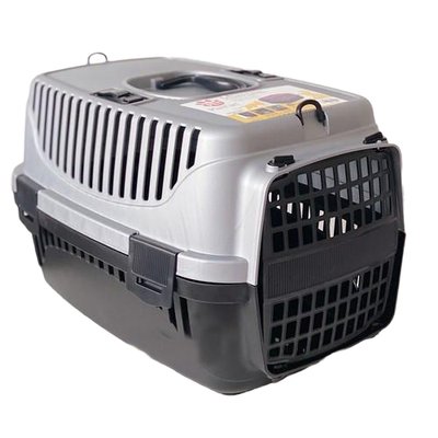 Переноска контейнер для кошек и собак до 8 кг Irak Plastyk PT-105 (55×36.5×33 см) черно-серая (168093) 2145480798 фото