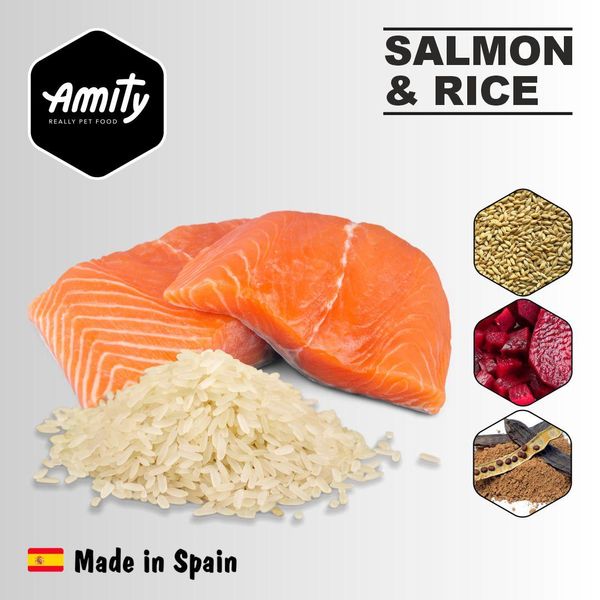 Сухой корм для собак всех пород Amity PREMIUM SALMON & RICE с рисом и лососем, 3 кг (*) 2353518999 фото