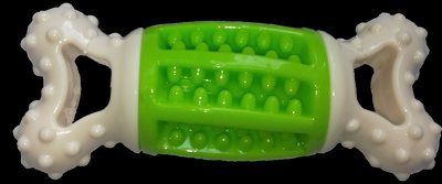 Іграшка AnimAll GrizZzly 9918 кістка-зубочистка зелено-біла 14х6см 1390912159 фото