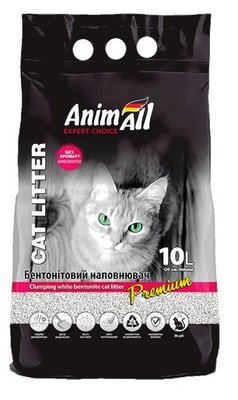 Наповнювач для котів 10 л Бентонітовий білий Animall без запаху 1588797221 фото