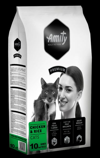 Сухой корм для взрослых кошек Amity PREMIUM CATS CHICKEN & RICE с курицей и рисом, 10 кг (*) 2354704062 фото